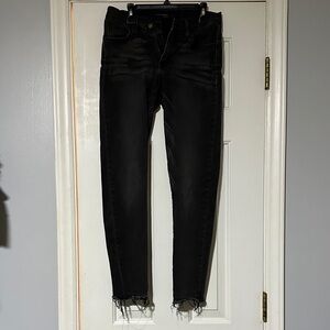 Flying Monkey Black Frayed Hem Skinny Jeans